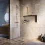 800mm Brushed Nickel Shower Screen for Wet Room & Walk In Shower - Corvus