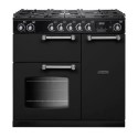 COT90DFPCBL/CM1 Rangemaster Cotswold 90cm Dual Fuel Range Cooker - Black