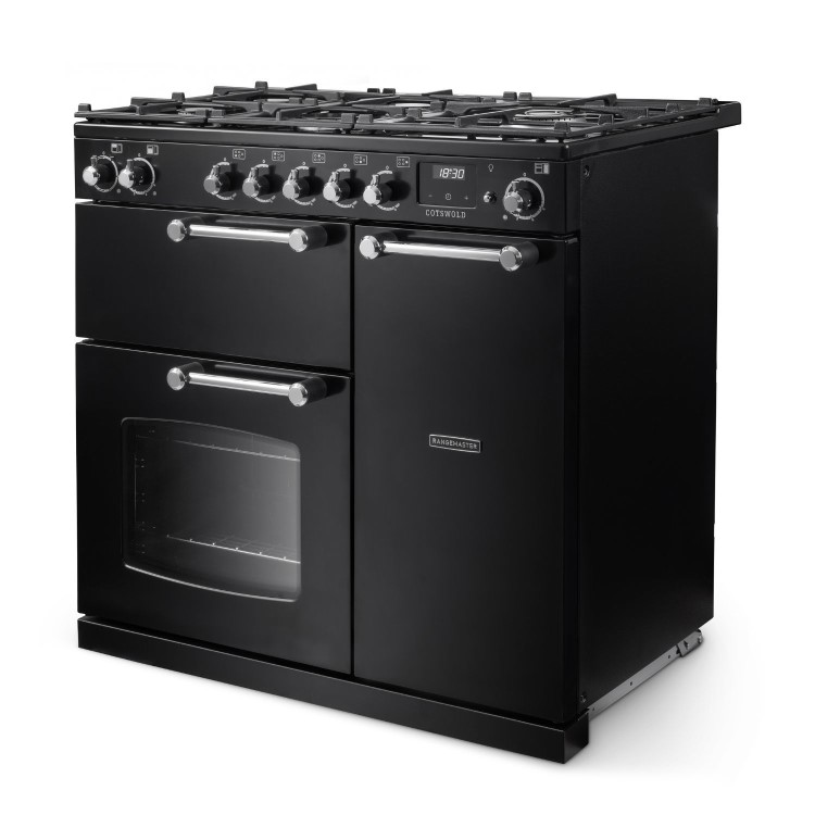 Rangemaster Cotswold 90cm Dual Fuel Range Cooker - Black