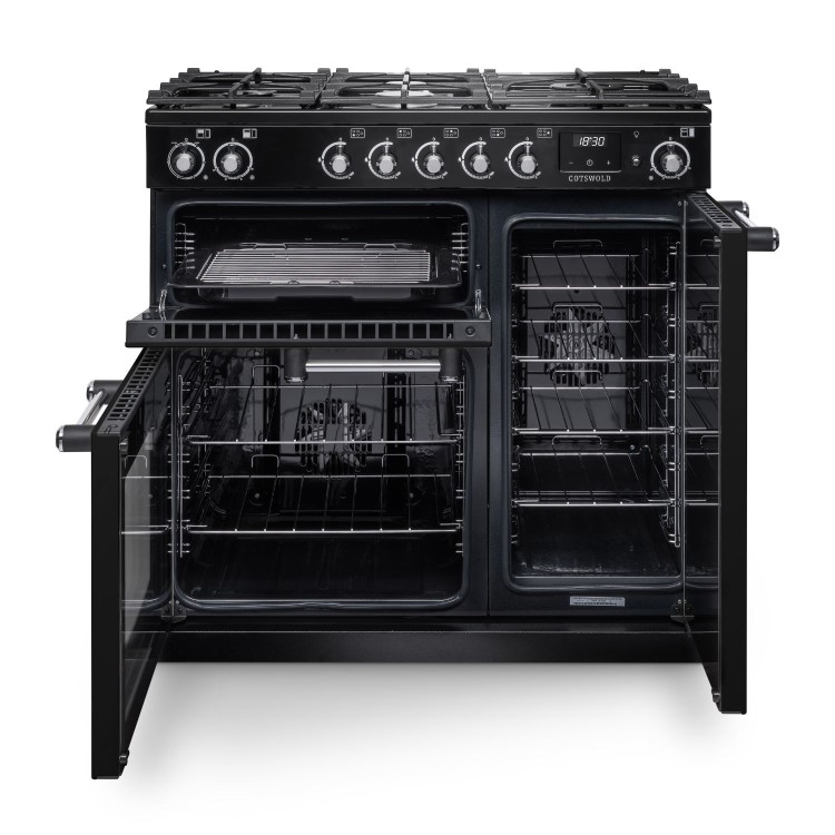 Rangemaster Cotswold 90cm Dual Fuel Range Cooker - Black