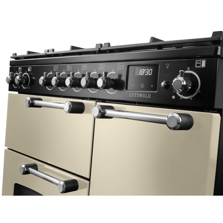 Rangemaster Cotswold 90cm Dual Fuel Range Cooker - Pale Cream