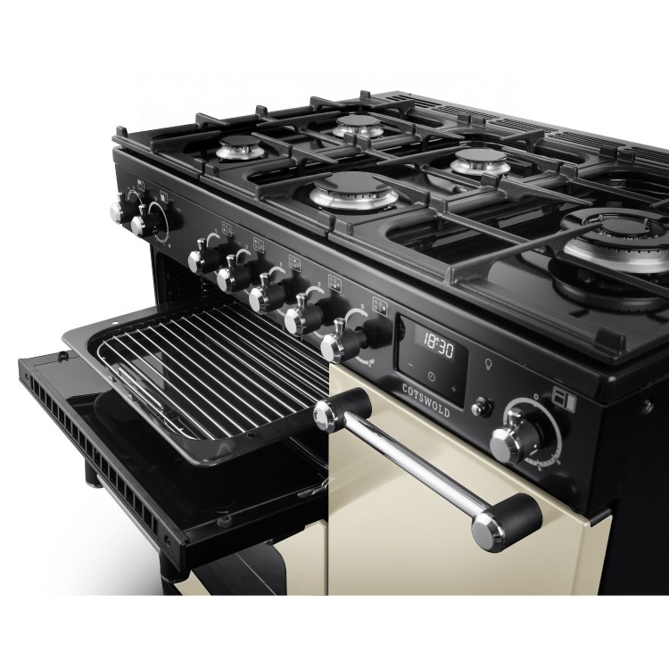 Rangemaster Cotswold 90cm Dual Fuel Range Cooker - Pale Cream