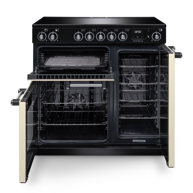 Rangemaster Cotswold 90cm Electric Induction Range Cooker - Pale Cream