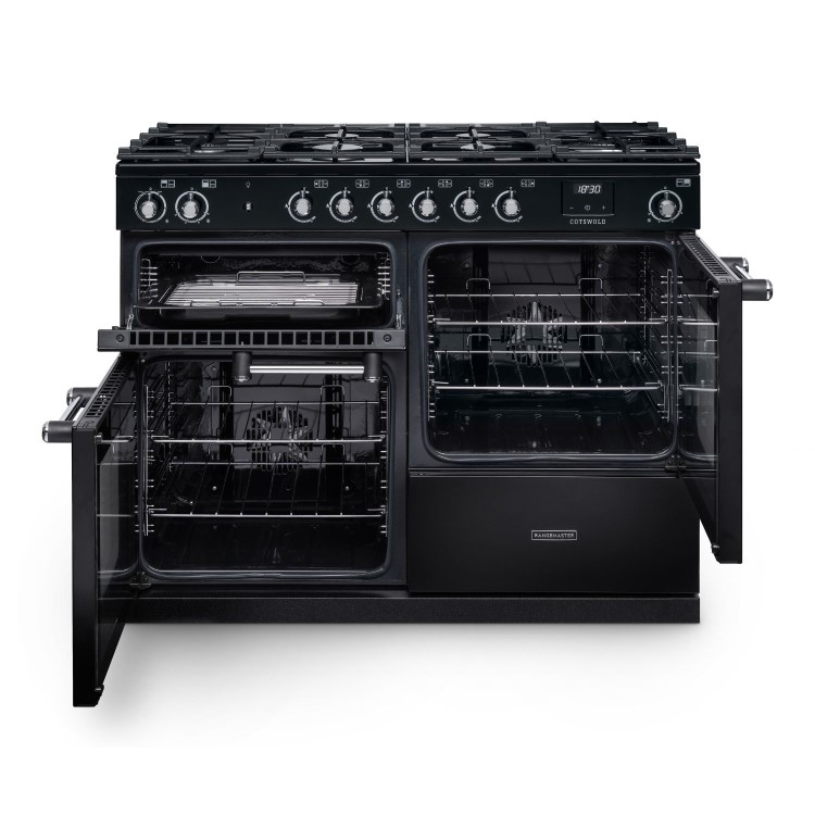 Rangemaster Cotswold 110cm Dual Fuel Range Cooker - Black