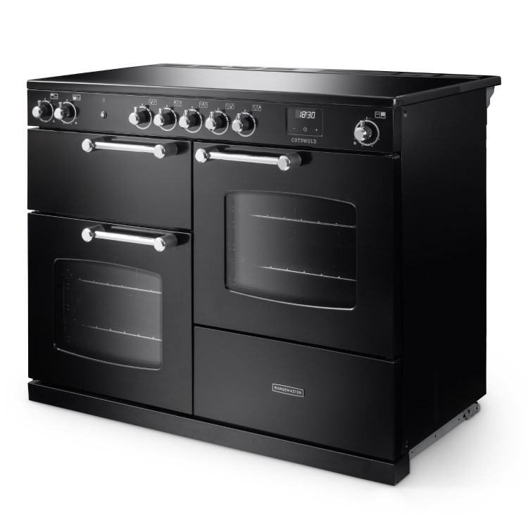 Rangemaster Cotswold 110cm Electric Induction Range Cooker - Black