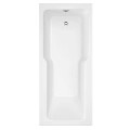 Single Ended Shower Bath with Front Panel & Black Bath Screen 1700 x 750mm - Cotswold