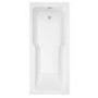 Single Ended Shower Bath with Front Panel & Black Bath Screen 1700 x 750mm - Cotswold