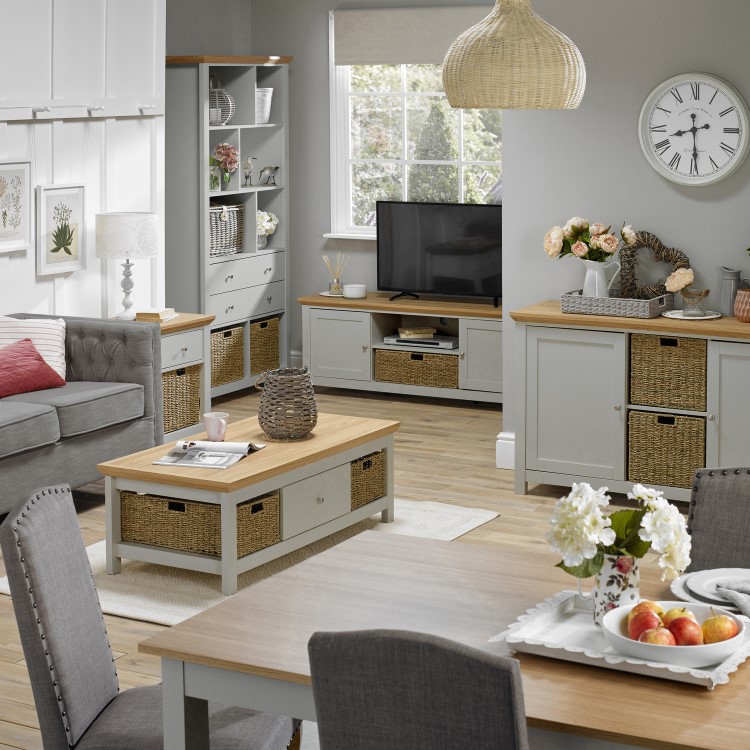 Large TV Stand with Storage in Grey - TV's up to 50" - Cotswold