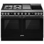 Smeg Portofino 120cm Pyrolytic Dual Fuel Range Cooker - Black