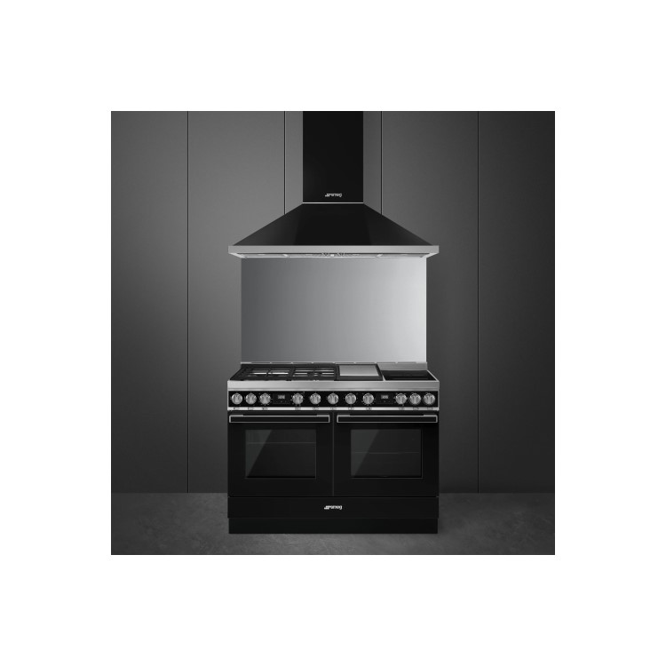 Smeg Portofino 120cm Pyrolytic Dual Fuel Range Cooker - Black