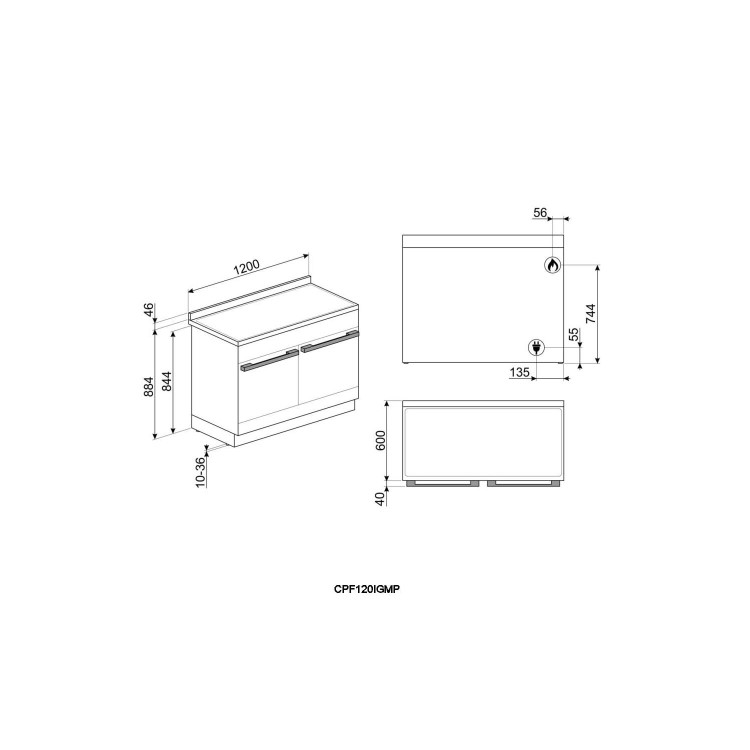Smeg Portofino 120cm Pyrolytic Dual Fuel Range Cooker - Stainless Steel
