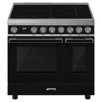 Smeg Portofino 90cm Induction Twin Oven Range Cooker - Black