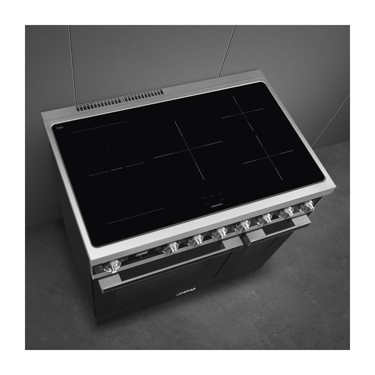 Smeg Portofino 90cm Induction Twin Oven Range Cooker - Black