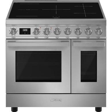 Smeg Portofino 90cm Induction Twin Oven Range Cooker - Stainless Steel