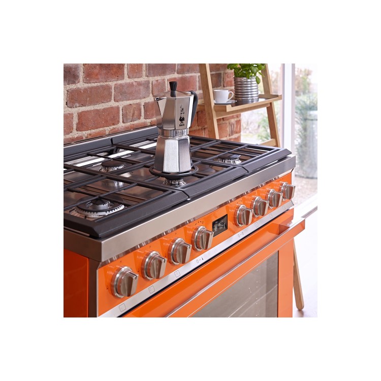 Smeg Portofino 90cm Pyrolytic Dual Fuel Range Cooker - Orange
