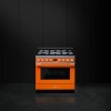 Smeg Portofino 90cm Pyrolytic Dual Fuel Range Cooker - Orange