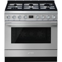 Smeg Portofino 90cm Pyrolytic Dual Fuel Range Cooker - Stainless Steel