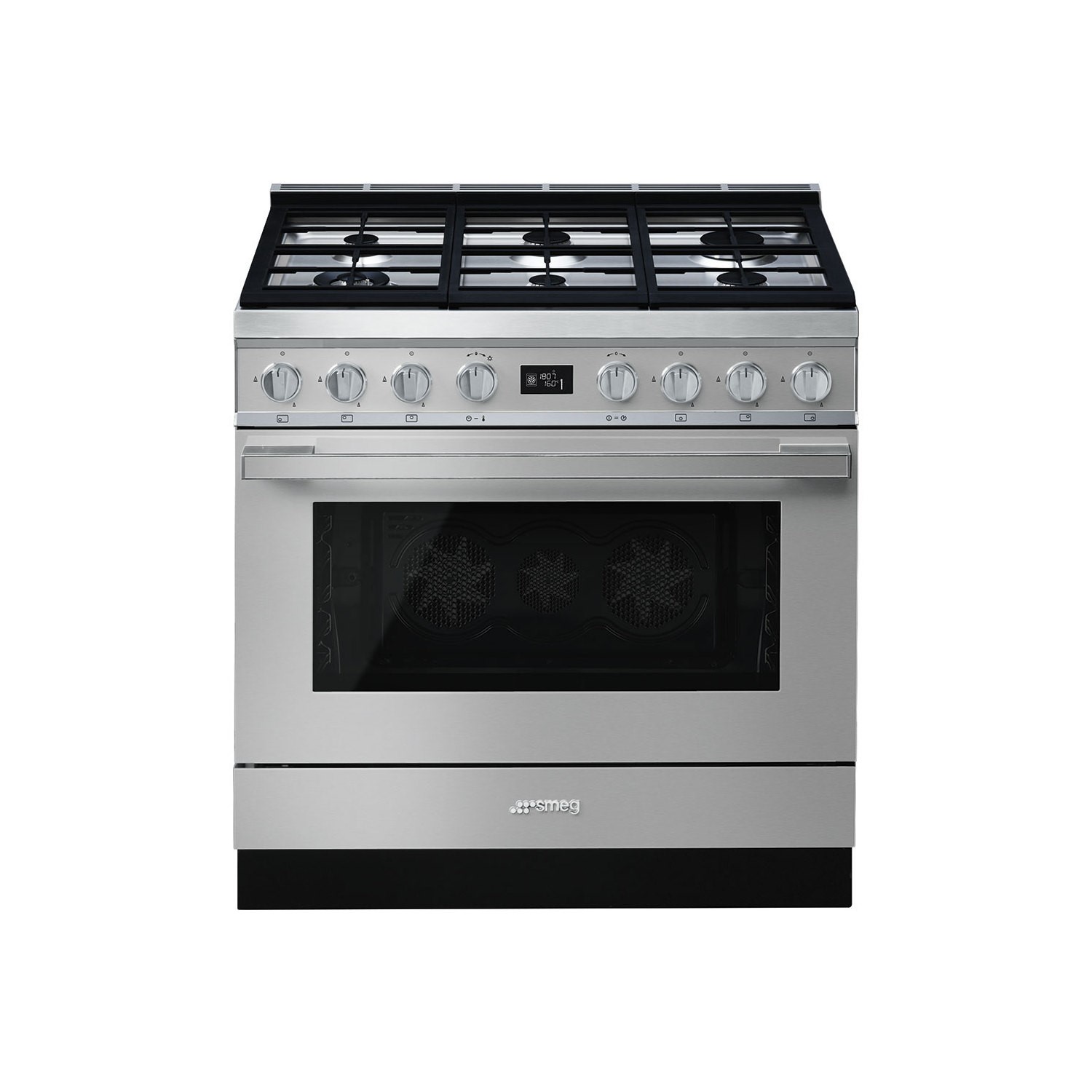 Smeg Portofino 90cm Pyrolytic Dual Fuel Range Cooker - Stainless Steel