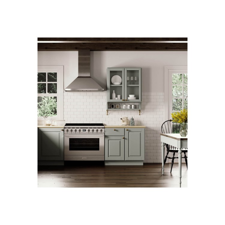 Smeg Portofino 90cm Pyrolytic Dual Fuel Range Cooker - Stainless Steel