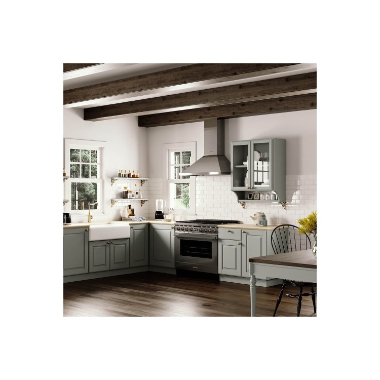 Smeg Portofino 90cm Pyrolytic Dual Fuel Range Cooker - Stainless Steel