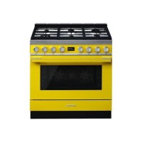 Smeg Portofino 90cm Pyrolytic Dual Fuel Range Cooker - Yellow
