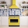 Smeg Portofino 90cm Pyrolytic Dual Fuel Range Cooker - Yellow
