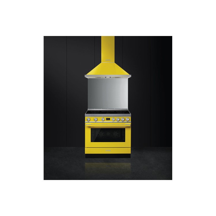 Smeg Portofino 90cm Pyrolytic Dual Fuel Range Cooker - Yellow