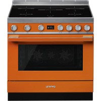 Smeg Portofino 90cm Pyrolytic Induction Range Cooker - Orange