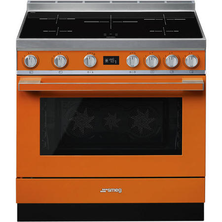 Smeg Portofino 90cm Pyrolytic Induction Range Cooker - Orange