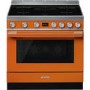 Smeg Portofino 90cm Pyrolytic Induction Range Cooker - Orange