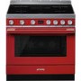 Smeg Portofino 90cm Induction Pyrolytic Range Cooker - Red