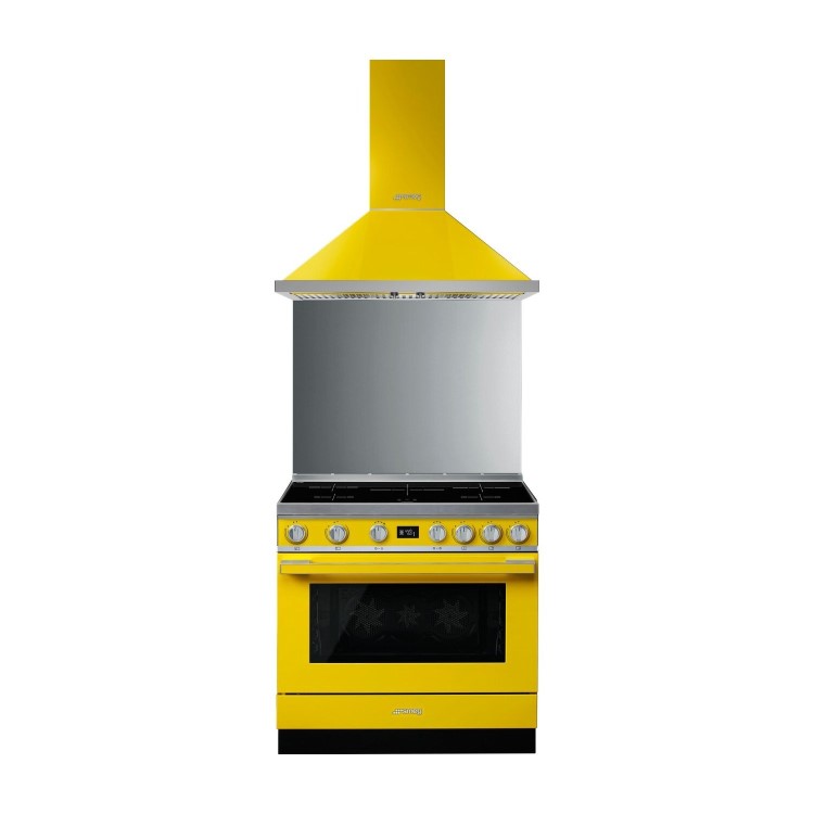 Smeg Portofino 90cm Pyrolytic Induction Range Cooker - Yellow