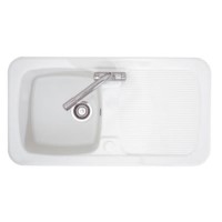 Astracast CR10WHHOMESK Aquitaine Single Bowl Ceramic Sink with Reversible Drainer & Accessories
