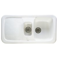 Astracast CR15WHHOMESK Aquitaine 1.5 Bowl Ceramic Sink with Reversible Drainer & Accessories