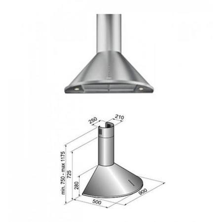 Candy CRD93X Curved 90cm Chimney Cooker Hood Stainless Steel