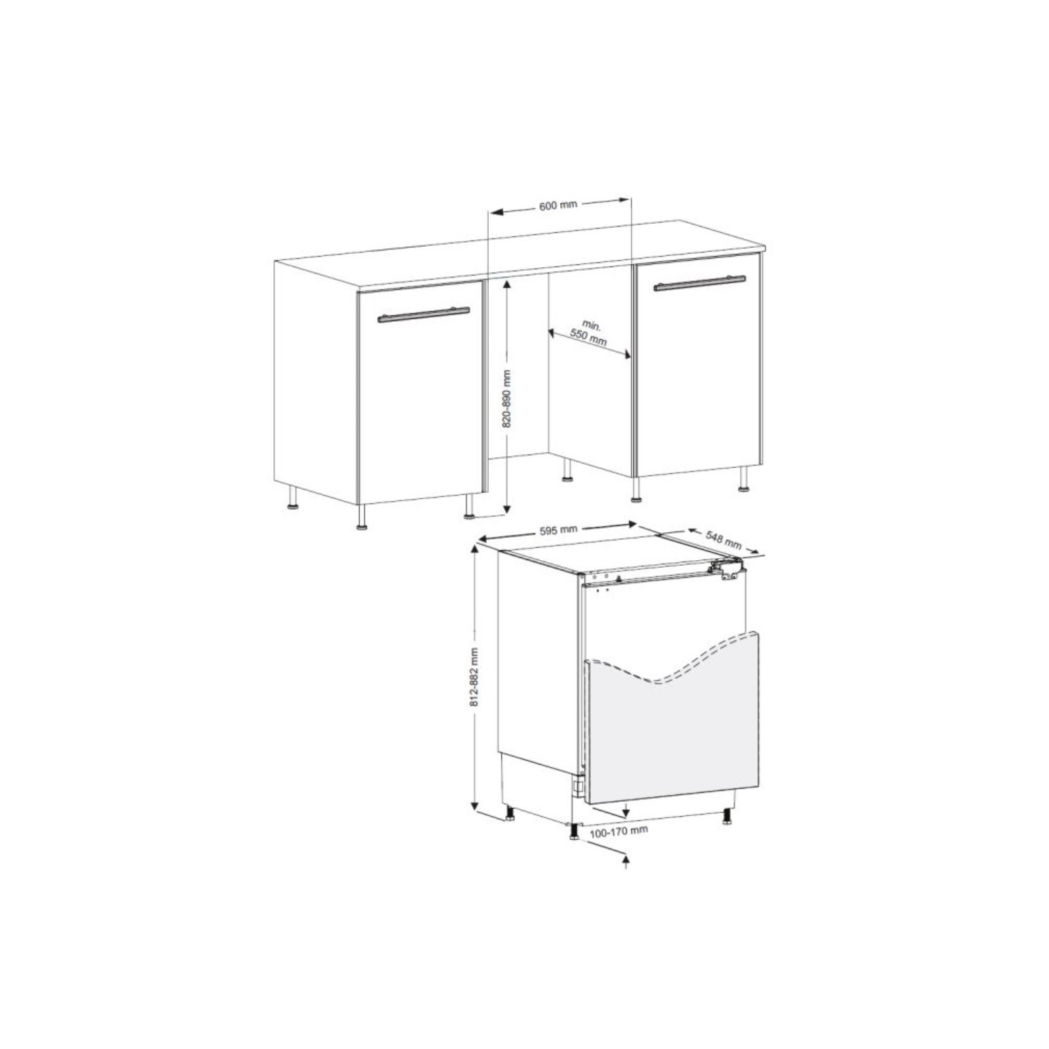 CDA 134 Litre Integrated Under Counter Larder Fridge CRI521