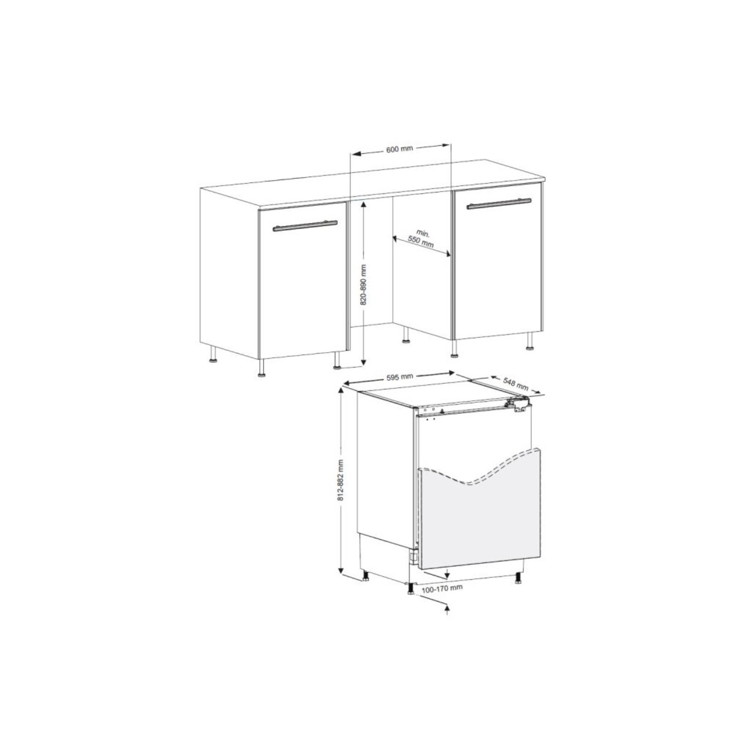 CDA 115 Litre Integrated Under Counter Fridge With Icebox CRI551