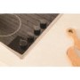 GRADE A1 - As new but box opened - Hotpoint CRM641DX 60cm Ceramic Hob with Stainless Steel Frame in Black