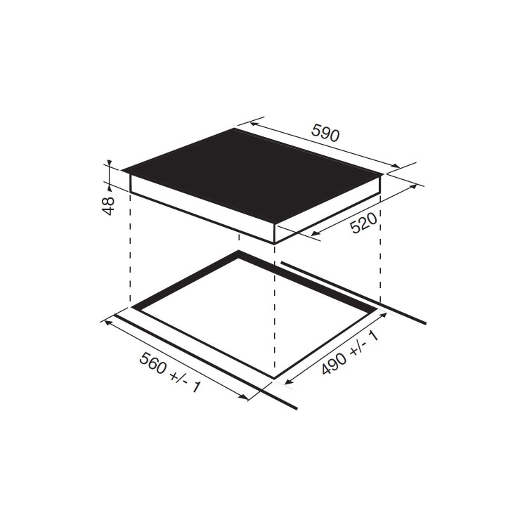 GRADE A1 - As new but box opened - Hotpoint CRM641DX 60cm Ceramic Hob with Stainless Steel Frame in Black