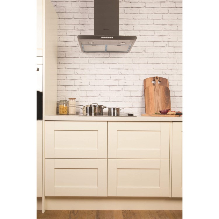 GRADE A1 - As new but box opened - Hotpoint CRM641DX 60cm Ceramic Hob with Stainless Steel Frame in Black
