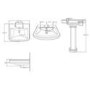 Taylor & Moore Traditional Pedestal Sink - 2 Tap Holes