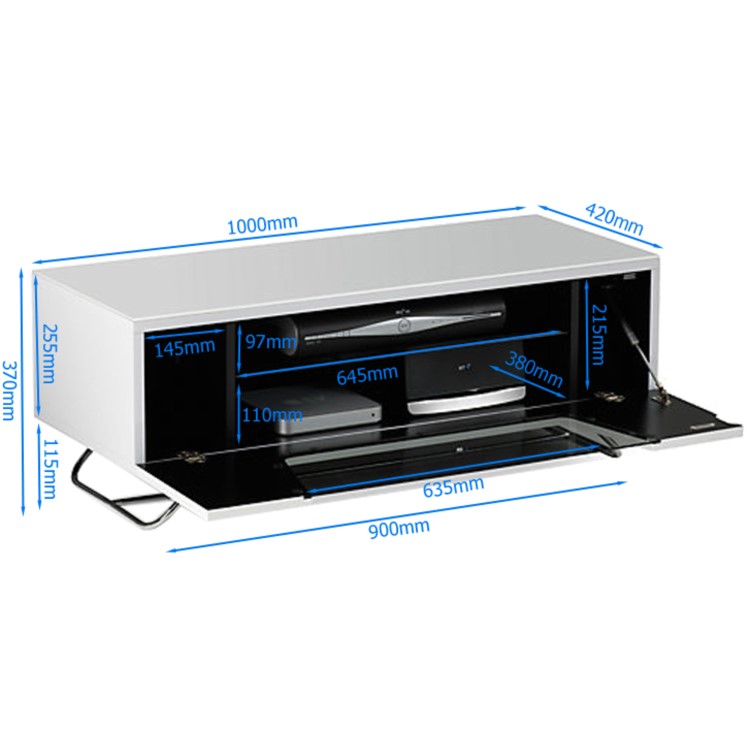 Alphason CRO2-1000CB-GR Chromium 2 Grey TV Stand for up to 50" TVs