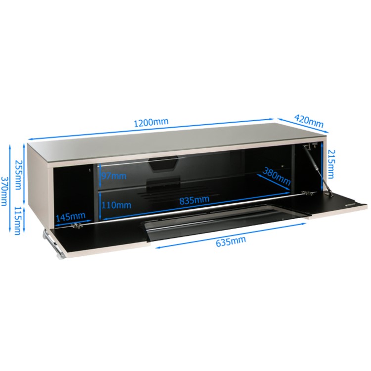 Alphason CRO2-1200CB-RED Chromium 2 TV Cabinet for up to 55" TVs - Red