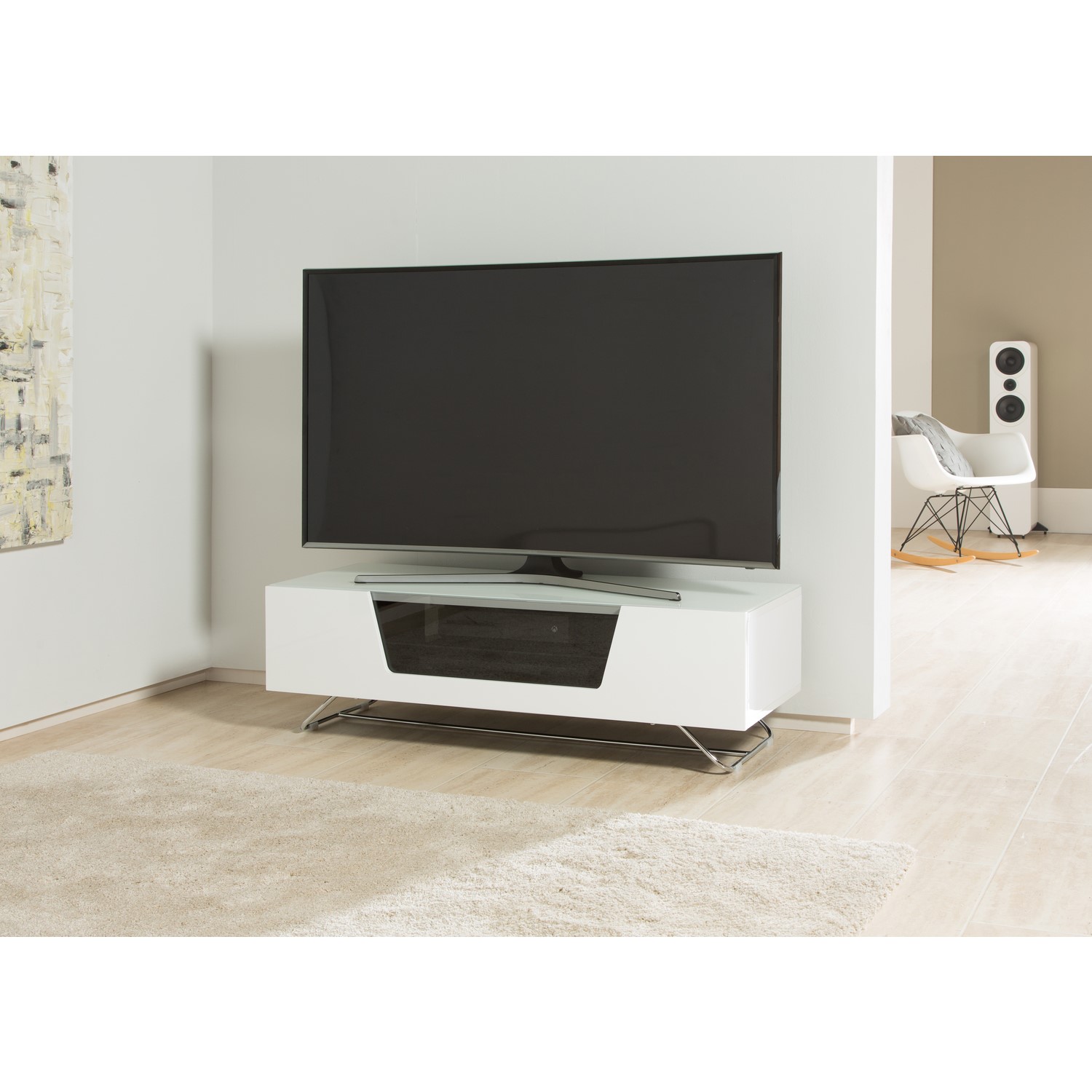 Alphason CRO2-1200CB-WHT Chromium 2 TV Cabinet for up to 55 TVs - White