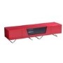 Alphason Chromium High Gloss TV Unit in Red With Glass Infra Red Friendly Door