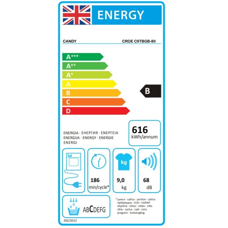 Candy Smart Pro 9kg Condenser Tumble Dryer - Black