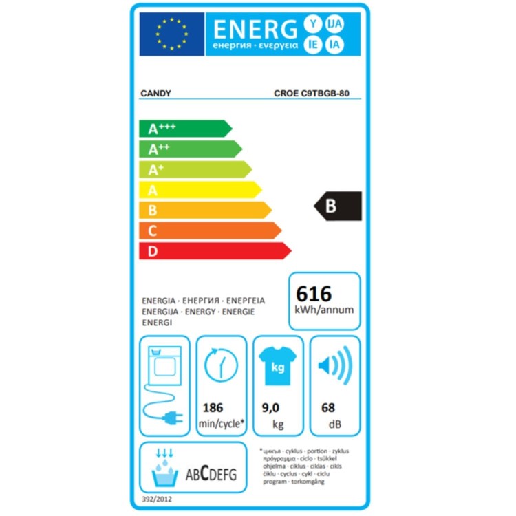Candy Smart Pro 9kg Condenser Tumble Dryer - Black