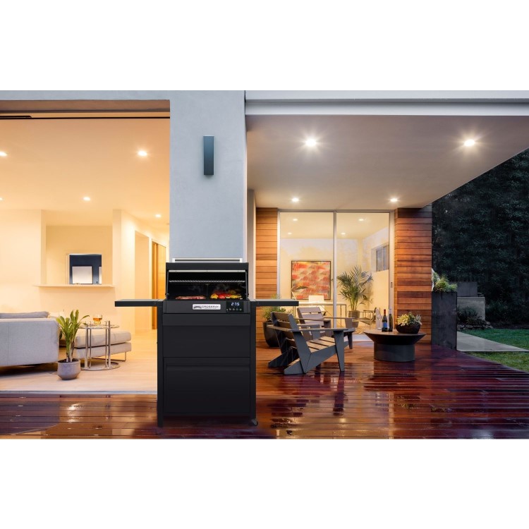 Crossray Trolley for Electric BBQ with Foldable Side Shelves 