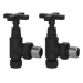 Black Cross Head Traditional Angled Radiator Valves