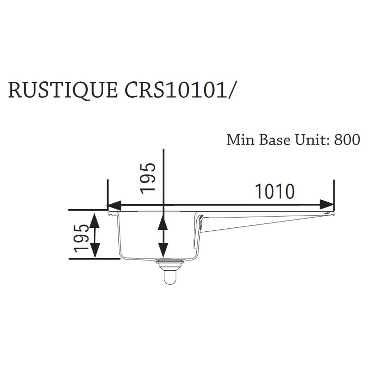 Rangemaster CRS10101LWH Rustique 1010x510 1.0 Bowl LHD Ceramic Sink White